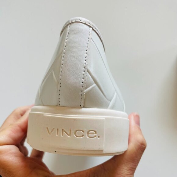 NWOB Vince Blair Slip On Sneaker Shoe Slip On Leather Woven Classic Preppy Rubbe - Picture 7 of 13